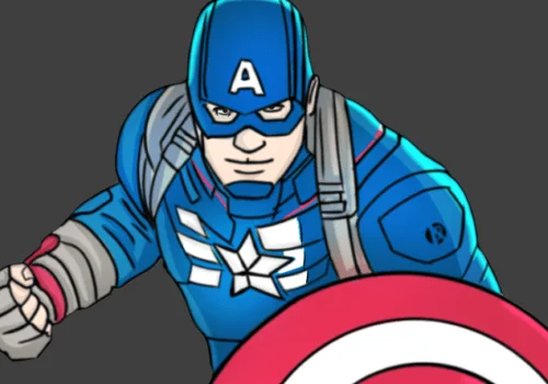 Dessin du film Captain América réalisé par: Fadeldesign